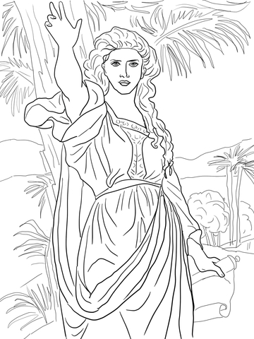 Deborah Obeys God Coloring Page